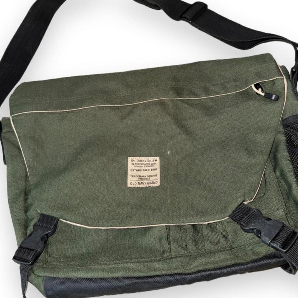 Old Navy Military Style Olive Green Messenger Bag y2k vintage early 2000s